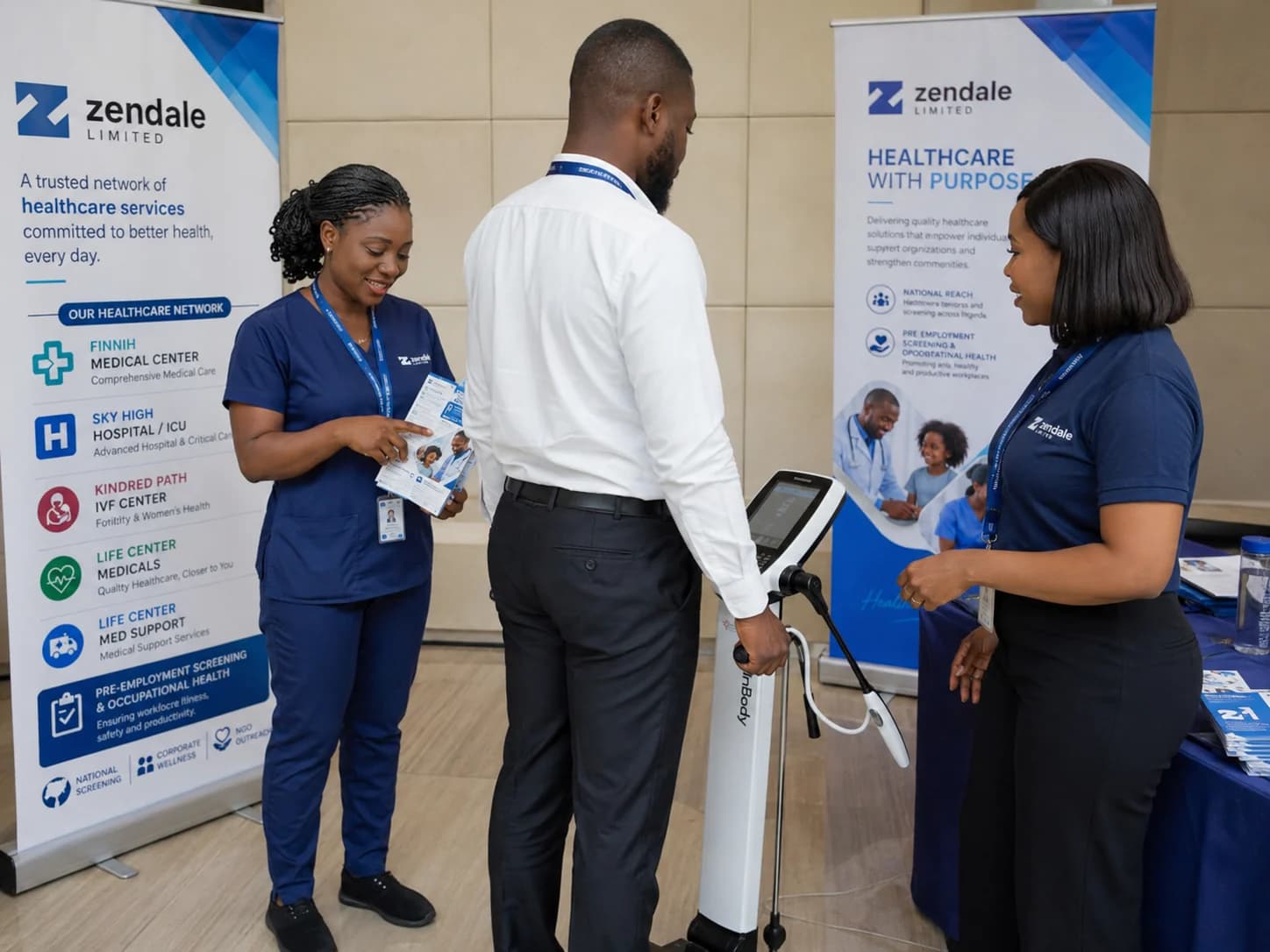 Zendale team supporting a corporate health programme